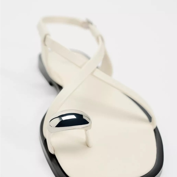 ZARA Women's Cream Sandals 9 - Picture 2 of 7
